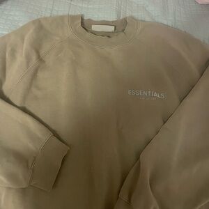 brown essentials fear of god crewneck sweatshirt
